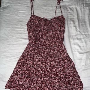 LOTTIE MOSS Pink Heart Bustier Tie Front Dress